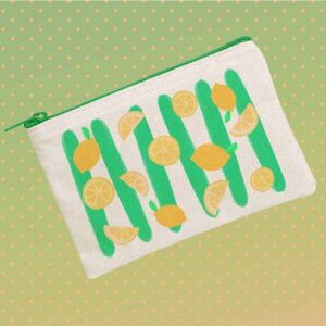 trousse citron 2 zip vert