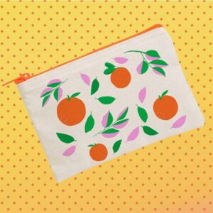 trousse orange 2 zip orange