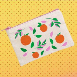 trousse orange 2 zip rose